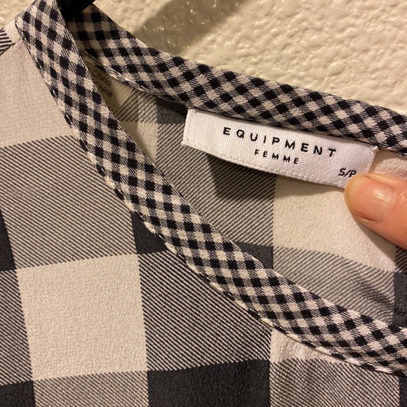 Equipment femme silk gingham shirt size small - Picture 4 of 4